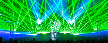 Bild einer Lasershow in der Wiener Marx Halle